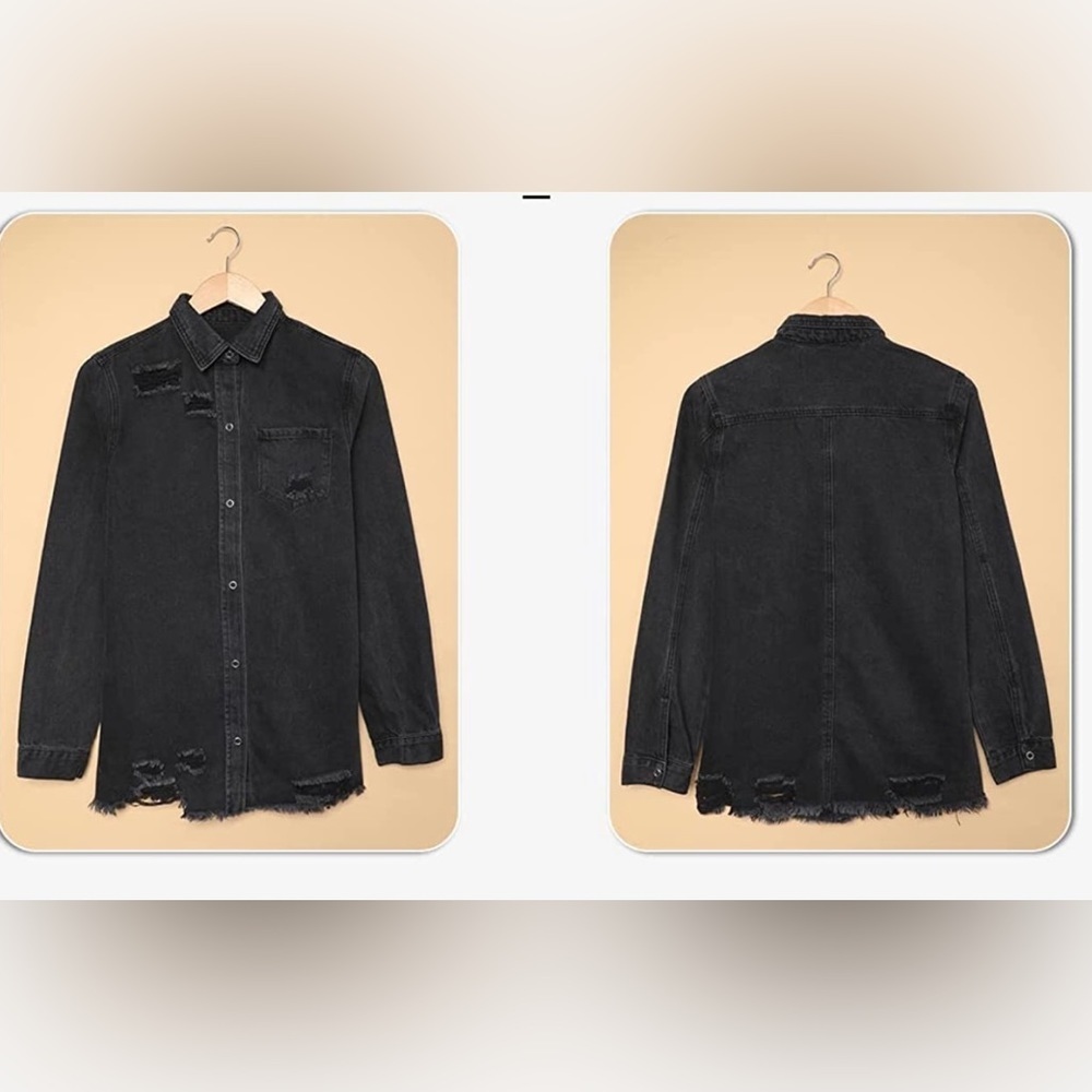 Dokotoo  women ' s oversized denim jacket distressed jean jacket‎